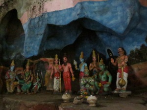 A religious scene? Sculptures inside Batu Caves. 