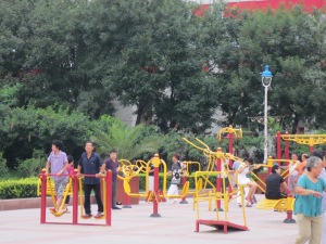 Exercising at the Square in Tian Jin 